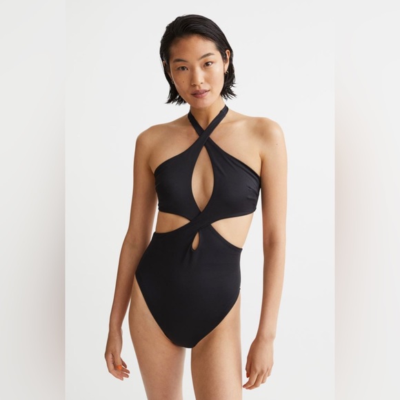 H&M Other - H&M one piece black cutout halter swimsuit summer cruise vacation